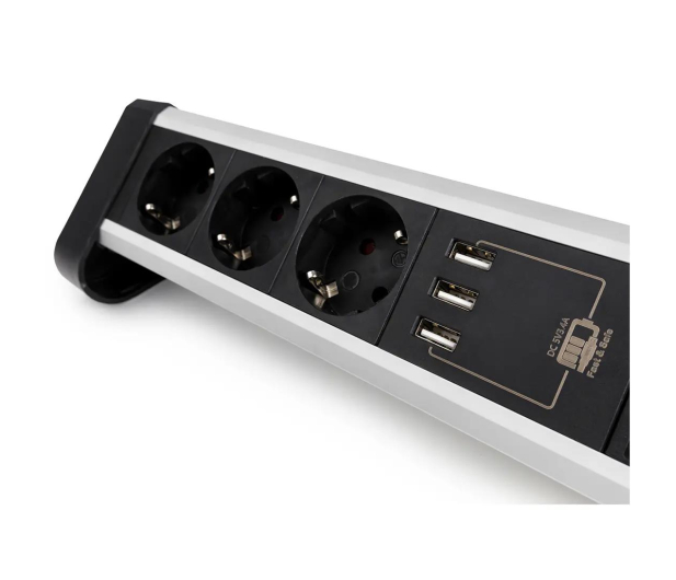 Spacetronik Listwa zasilająca z USB SPS-T38BS - 3 gniazda 1.5m - 1153963 - zdjęcie 2